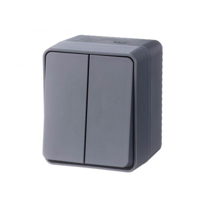 Выключатель 2-кл. ОП AtlasDesign PROFI IP54 10AX антрацит SE ATN544051