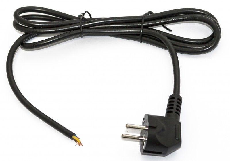 Кабель PWC-SHM-OE-3.0-BK 3х1.0кв.мм с вилкой Schuko (open end) 3м черн. Hyperline 229246
