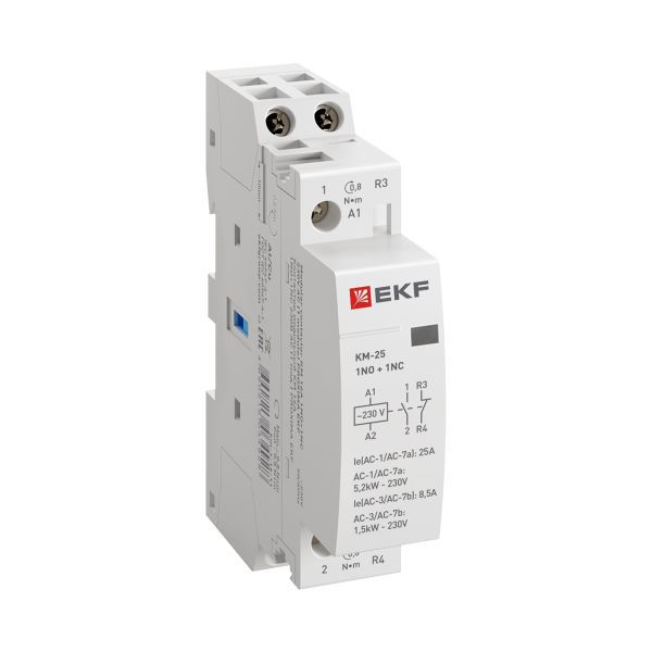Контактор модульный КМ 25А NО+NC (1 мод.) EKF km-1-25-11