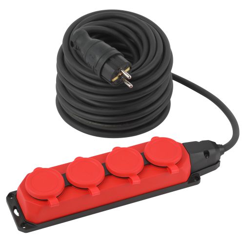 Удлинитель 4х30м с заземл. IP44 КГ 3х1.5 каучук UK-4e-3x1.5-30m-IP44(KG) Эра Б0057588