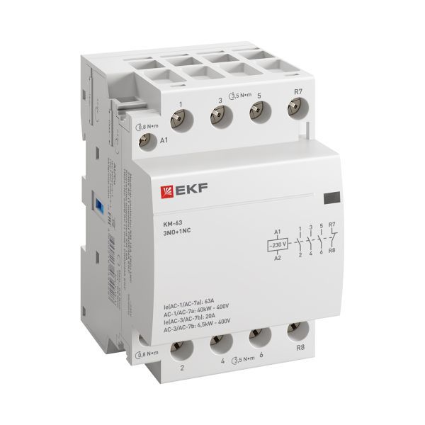 Контактор модульный КМ 63А 3NО+NC (3 мод.) EKF km-3-63-31