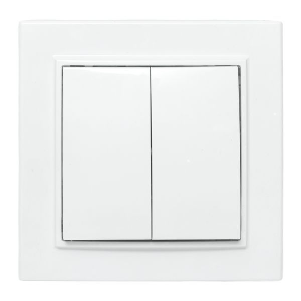 Выключатель 2-кл. СП Минск 10А IP20 бел. Basic EKF ERV10-023-10