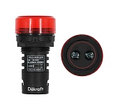 Лампа коммутационная ADDS ЛК-22 d22мм 220В AC/DC красн. LED DEKraft 25119DEK