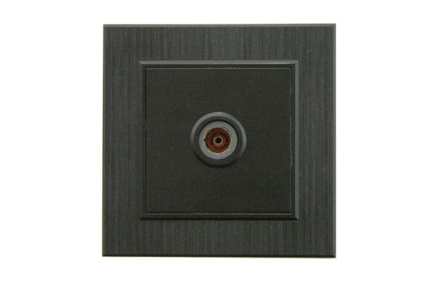 Розетка TV проходная Karea LINE STAR чер. Makel 86054007
