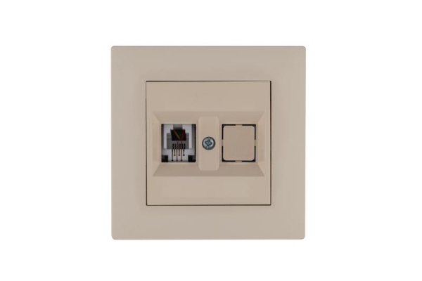 Розетка компьютерная CAT 5+гнездо Karea RIZZ крем Makel 88010035