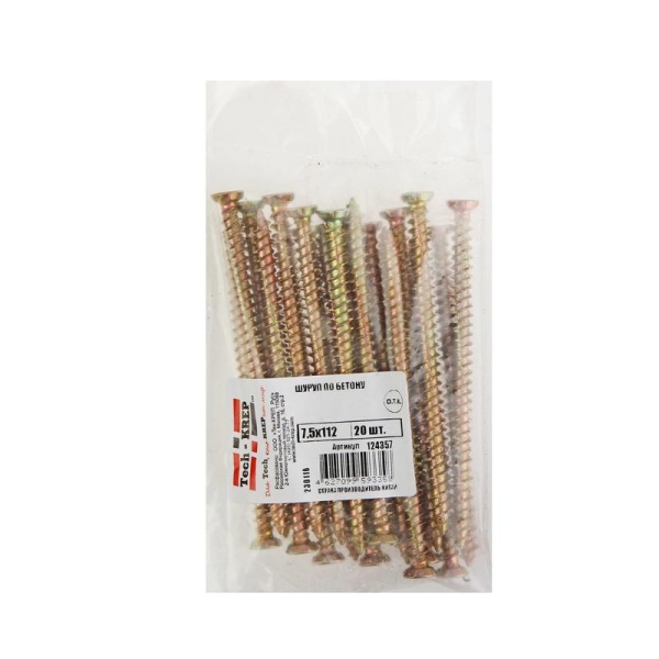 Шуруп по бетону 7.5х112 (уп.20шт) Zitar 124357