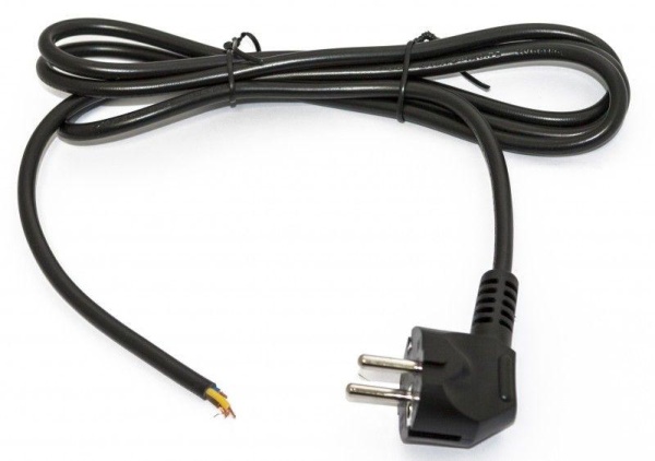Кабель PWC-SHM-OE-3.0-BK 3х1.0кв.мм с вилкой Schuko (open end) 3м черн. Hyperline 229246