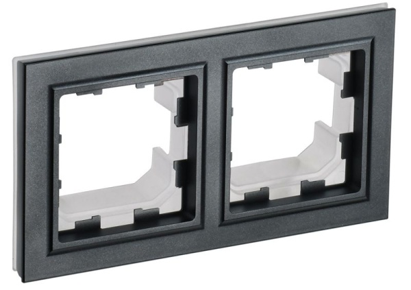 Рамка 2-м IP44 BRITE РУ-2-БрЧ-44 черн. IEK BR-M22-44-K02