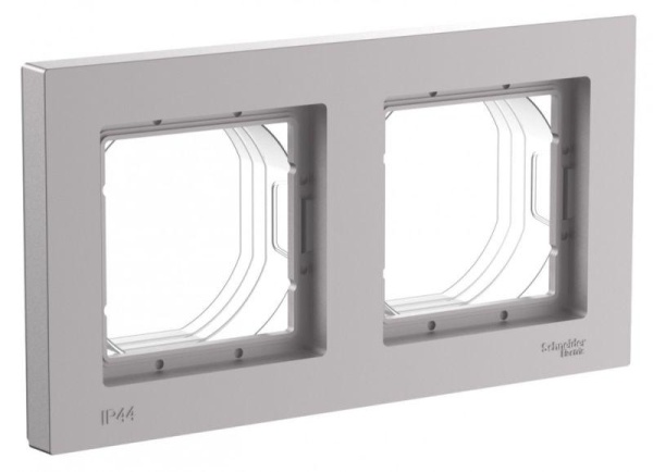 Рамка 2-м AtlasDesign Aqua IP44 алюм. SE ATN440302