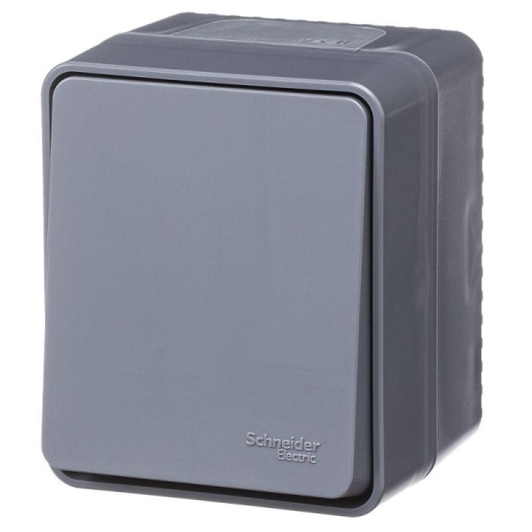 Выключатель кнопочный 1-кл. ОП AtlasDesign PROFI IP54 10АХ антрацит SE ATN544015