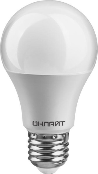 Лампа светодиодная 61 141 OLL-A60-12-230-6.5K-E27 12Вт грушевидная 6500К холод. бел. E27 1200лм 176-264В ОНЛАЙТ 61141