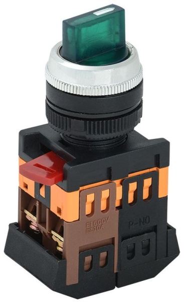 Переключатель АNС-22-2 240В 2 полож. 1НО+1НЗ неон зел. GENERICA BSW10-ANC-2-K06