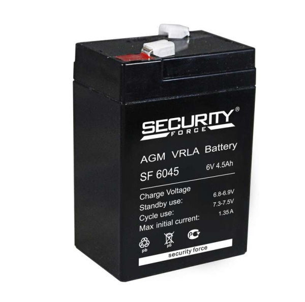 Аккумулятор ОПС 6В 4.5А.ч SF 6045 Security Force 4614030010013