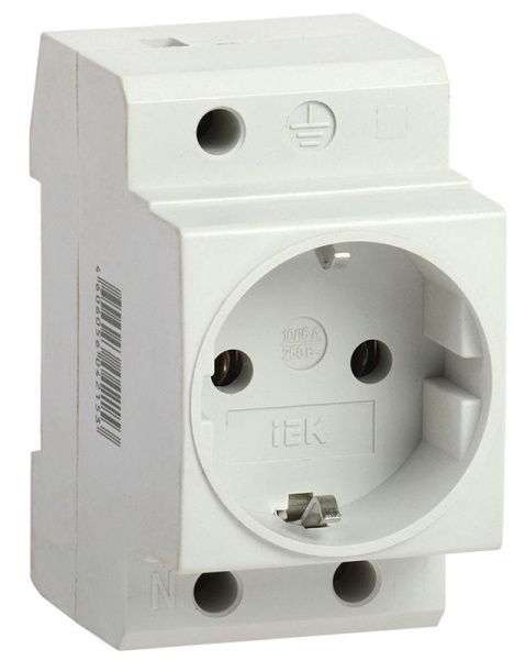 Розетка силовая РАр10-3-ОП с заземл. на DIN-рейку KARAT IEK MRD10-16
