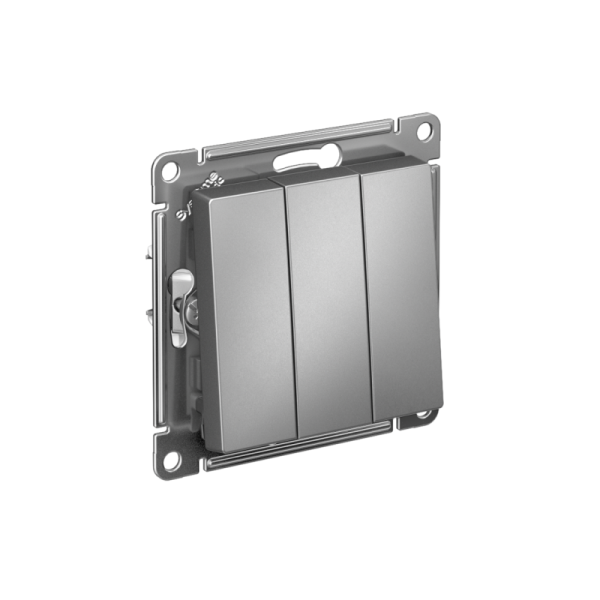 Выключатель 3-кл. СП AtlasDesign 10А IP20 (сх. 1+1+1) 10AX механизм сталь SE ATN000931