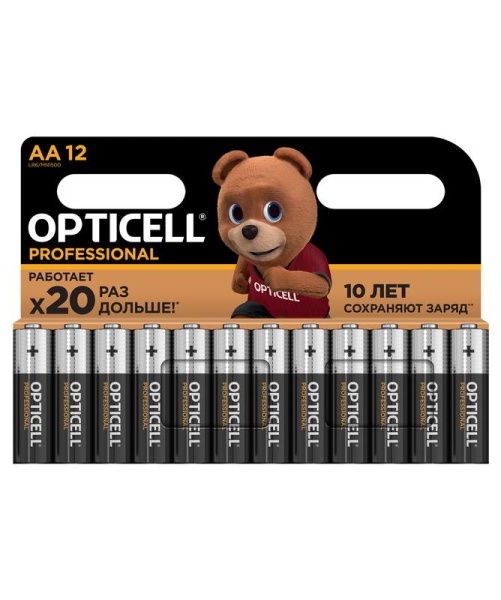 Элемент питания алкалиновый AA/LR6 (блист. 12шт) Professional Opticell 5052005/6052005