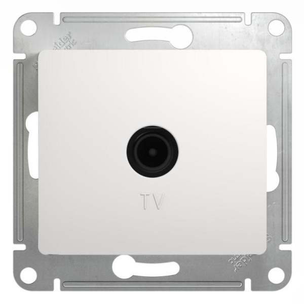Розетка телевизионная проходная TV 1-м СП Glossa 4дБ механизм бел. SE GSL000192