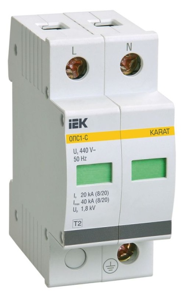 Ограничитель перенапряжения ОПС1-C 2P KARAT IEK MOP20-2-C
