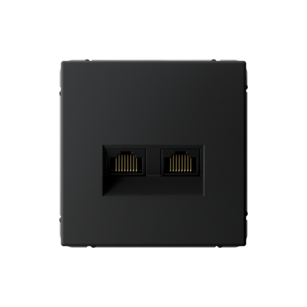 Розетка компьютерная 2-м ArtGallery RJ45 + RJ45 кат.5E механизм карбон SE GAL001085