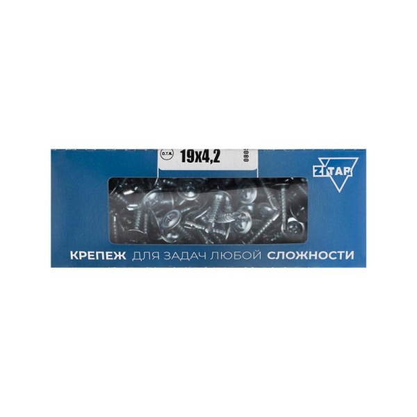 Саморез для тонкого метал. листа со сверлом 4.2х19 (коробка) (уп.200шт) Zitar 102150