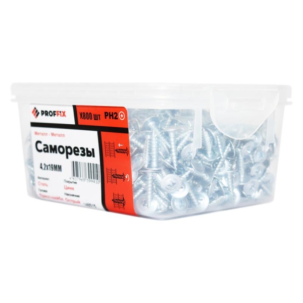 Саморез СММ 4.2х19 усилен. (TWN) (контейнер) (уп.800шт) Tech-Krep PRO/Zitar 146515