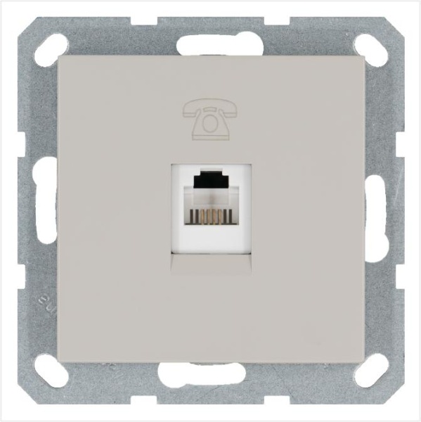 Розетка телефонная 1-м RJ11 механизм тауп JasmartG6101T