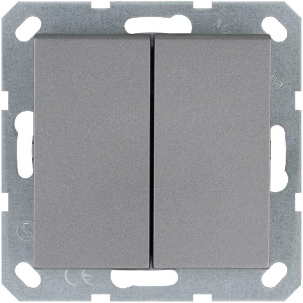 Кнопка 2-кл. 10А IP20 с переключающим контактом механизм алюм. Jasmart G3020S