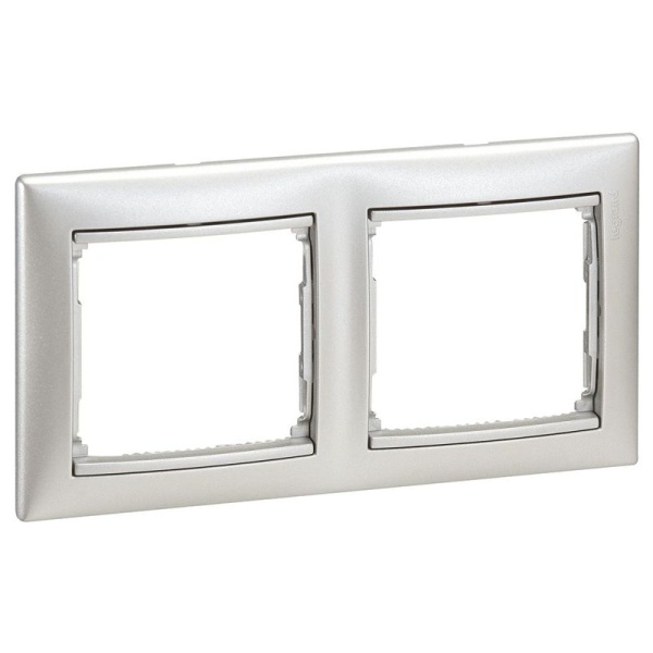 Рамка 2-м Valena горизонт. алюм. IEK 770152