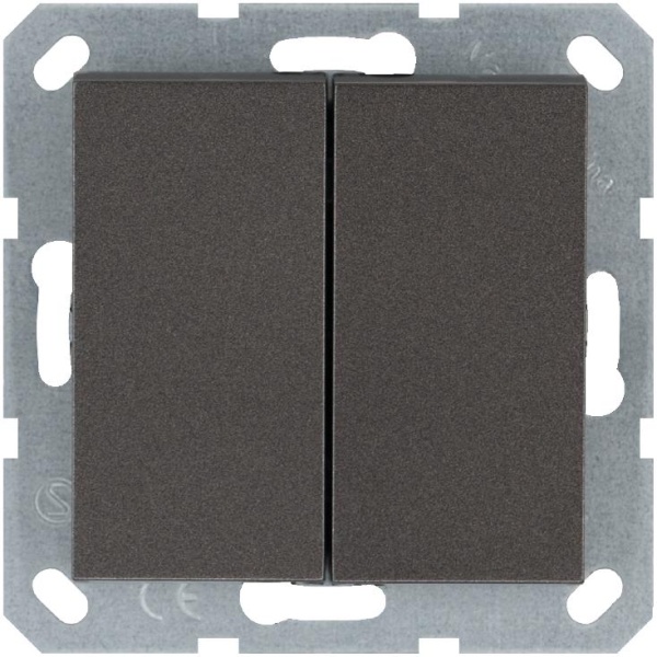 Кнопка 2-кл. 10А IP20 с переключающим контактом механизм мокко Jasmart G3020Z